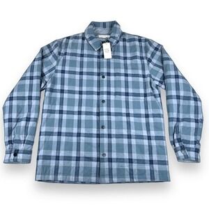 And Now This Shirt Jacket Mens Size Medium M Blue Plaid‎ Overshirt